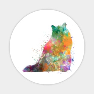 Turkish Angora cat in watercolor Magnet